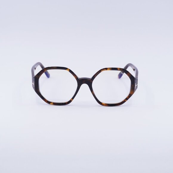Tom Ford FT5967-B 052 Eyeglasses Havana 53mm Geometric Frame - Picture 4 of 9